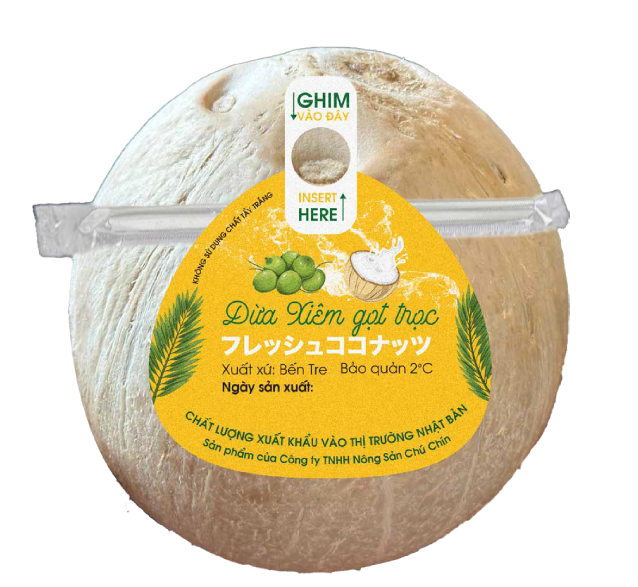 Peeled coconut